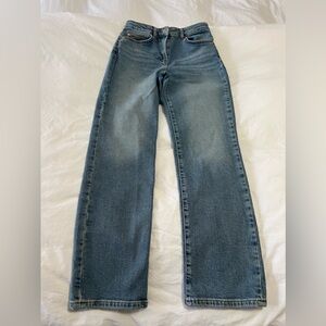 REISS | Women's SZ 26 Petite | High Rise Slim Straight Cut Jeans | Medium Wash